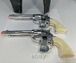 61 Mattel Fanner 50 Cap Gun Working/ Lone Ranger Double HolsterMattel