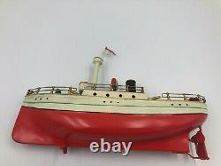 Antique 11 Carette Gun Boat Tin Toy Ship Germany