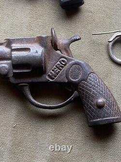 Antique Cast Iron Toy Cap Gun Lot Hero Big Chief