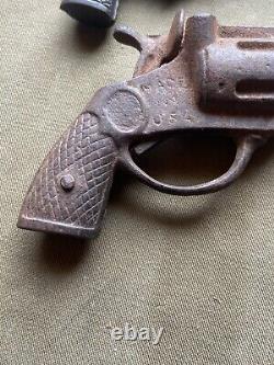 Antique Cast Iron Toy Cap Gun Lot Hero Big Chief