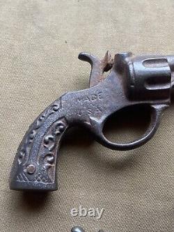 Antique Cast Iron Toy Cap Gun Lot Hero Big Chief