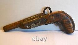 Antique Folk Art Wooden Toy Gun Hand Made
