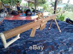 Antique Hand Made Wooden Sniper Barret M107 RUBBER BAND GUN