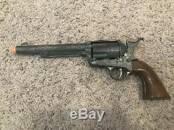 Antique Marx Toys Thundergun Revolver Cap Gun Rare With Leather Holding Case