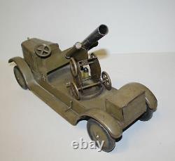 Antique Pressed Steel Sonny Military toy Truck with Artillery Gun