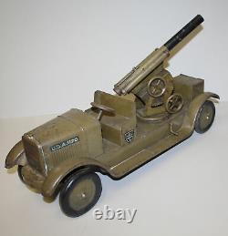 Antique Pressed Steel Sonny Military toy Truck with Artillery Gun