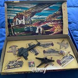 Antique Rare GLADEN Ent. Automatic Machine Gun Toy Complete In Box Withpellet Ammo