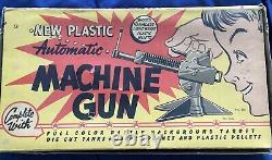 Antique Rare GLADEN Ent. Automatic Machine Gun Toy Complete In Box Withpellet Ammo