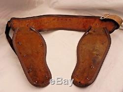 Antique Roy Rogers Double Leather Holster Pair 2 Hubley Texan 38 Cap Gun Toys