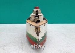 Antique Schieble Dayton Gun Boat Ship Battleship Pressed Steel Hill Climber Toy