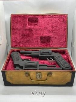 Antique soviet set of toy wooden pistols guns + case handmade USSR 1950s RARE