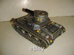 Army Tank M-34 With Sparking Gun Near Mint In Box Japan Works Good