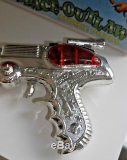 BOXED LONE STAR SPACE OUTLAW ATOMIC PISTOL RAY GUN CHROME VINTAGE 1950s B841