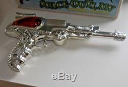 BOXED LONE STAR SPACE OUTLAW ATOMIC PISTOL RAY GUN CHROME VINTAGE 1950s B841