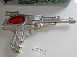 BOXED LONE STAR SPACE OUTLAW ATOMIC PISTOL RAY GUN CHROME VINTAGE 1950s B841