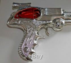 BOXED LONE STAR SPACE OUTLAW ATOMIC PISTOL RAY GUN CHROME VINTAGE 1950s B841