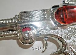 BOXED LONE STAR SPACE OUTLAW ATOMIC PISTOL RAY GUN CHROME VINTAGE 1950s B841