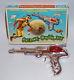 B. C. M. Space Outlaw Atomic Pistol Vintage Chrome Plated Toy Cap Gun Near Mint