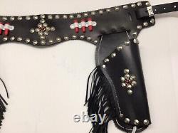 Cap Gun Holster 4 Nichols 45, Mustang, Hubley Cowboy Handcrafted Fringed Leather