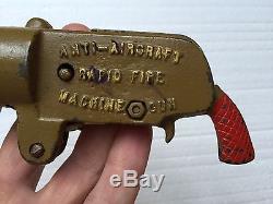 Cast Iron Toy Cap Gun ANTI-AIRCRAFT RAPID FIRE MACHINE GUN