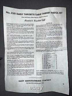 Daisy No. 320 Targette Table Target Pistol Set Vintage Targeteer Gun BB