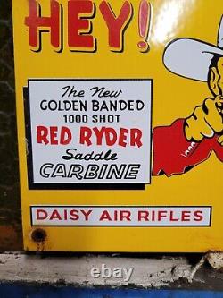 Daisy Vintage Porcelain Sign 1953 Air Rifle Bb Gun Red Ryder Toy Oil Gas Lube
