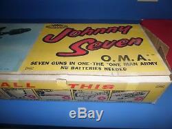 EXCELLENT Johnny Seven 7 OMA TOY RIFFLE GUN TOPPER TOYS 1964 ORIGINAL BOX L@@K