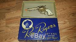 Early Leslie Henry ROY ROGERS Forty Niner Pistol Gun Genuine Gold Plated Vintage