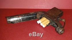 Extremely Rare Austrian Cigarette Box Vtg Black Painted Tin Toy Gun Pistol