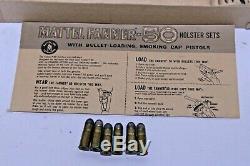 FANTASTIC VINTAGE MATTEL BULLET LOADING FANNER 50 CAP GUN With BOX BULLETS INST