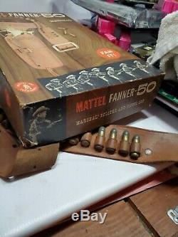 Fanner 50 MARSHAL Double Holster Set by Mattel cap gun vintage toy