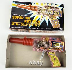 Friction Motor Sparking Super Jet Ray Gun Yoshiya Japan 1960s KO with Original Box
