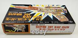 Friction Motor Sparking Super Jet Ray Gun Yoshiya Japan 1960s KO with Original Box