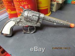 Gene Autry Cap Pistol Gun Boxed Leslie Henry Diecast Nickel Repeater N Mint #102