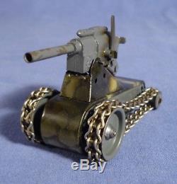 GESCHA Selbstfahrlafette Blech Kanone Panzer 30's vintage tin toy gun tank B173