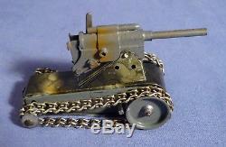 GESCHA Selbstfahrlafette Blech Kanone Panzer 30's vintage tin toy gun tank B173