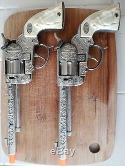 Gene Autry 44 Cap Guns with leather holster