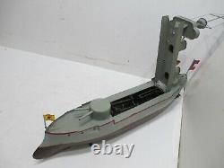 Gun Boat Wind Up Pre War Excellent Condition Tested And Works Good All Metal