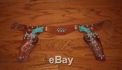 Hubley Colt 38 Cap Gun & Holster Set With Turquoise Grips & Bullets