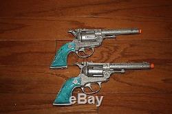 Hubley Colt 38 Cap Gun & Holster Set With Turquoise Grips & Bullets