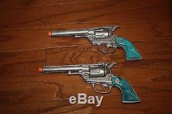 Hubley Colt 38 Cap Gun & Holster Set With Turquoise Grips & Bullets