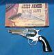 Hubley Remington. 36 Cap Gun Complete Withjesse James Box & Wanted Poster Ca1960