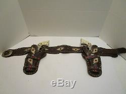 HUBLEY TEXAN JR. CAP GUN PAIR WithJEWELED STUDDED HOLSTER