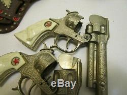 HUBLEY TEXAN JR. CAP GUN PAIR WithJEWELED STUDDED HOLSTER