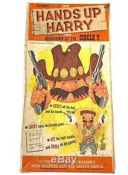 Hands Up Harry Toy Showdown 1964 Vtg Cowboy Transogram Game Guns with Box Working
