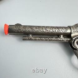 Hopalong Cassidy 9 Toy Cap Gun Pistol Six Shooter Leather Holster Set Vintage