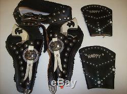 Hopalong Cassidy Cap Guns Holster & Wrist Cuffs Set Vintage George Schmidt RARE
