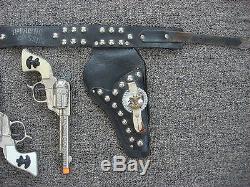 Hopalong Cassidy Toy Cap Gun Double Holster Set George Schmidt 1950