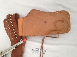 Hubley Cowboy Cap Pistol Gun 11 1/2 Inches Long Works with holster
