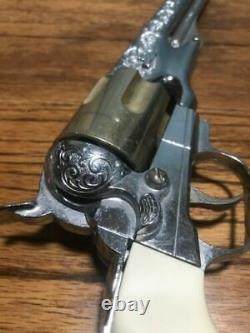 Hubley Vintage 1950's Colt 45 Toy Cap Gun With White Handle, Used